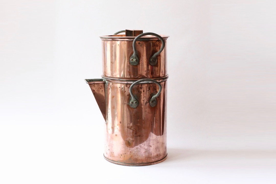 Antique Copper Bain Marie, French, Double Boiler, Original Vintage