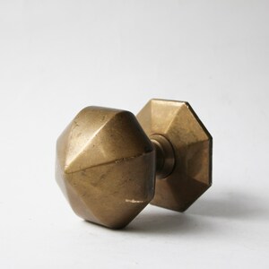 Antique Door Knob, Pointed Octagonal, Brass, Central, Large, Door Pull, 8/10cm