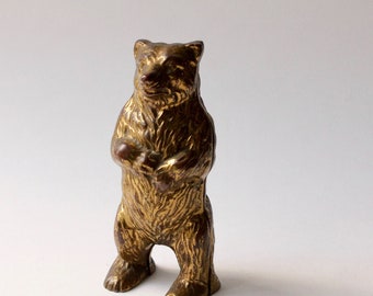 Bear Money Box, Brass, Coin Box, Victorian, Piggy Bank, Novelty, Collectable, 15cm high