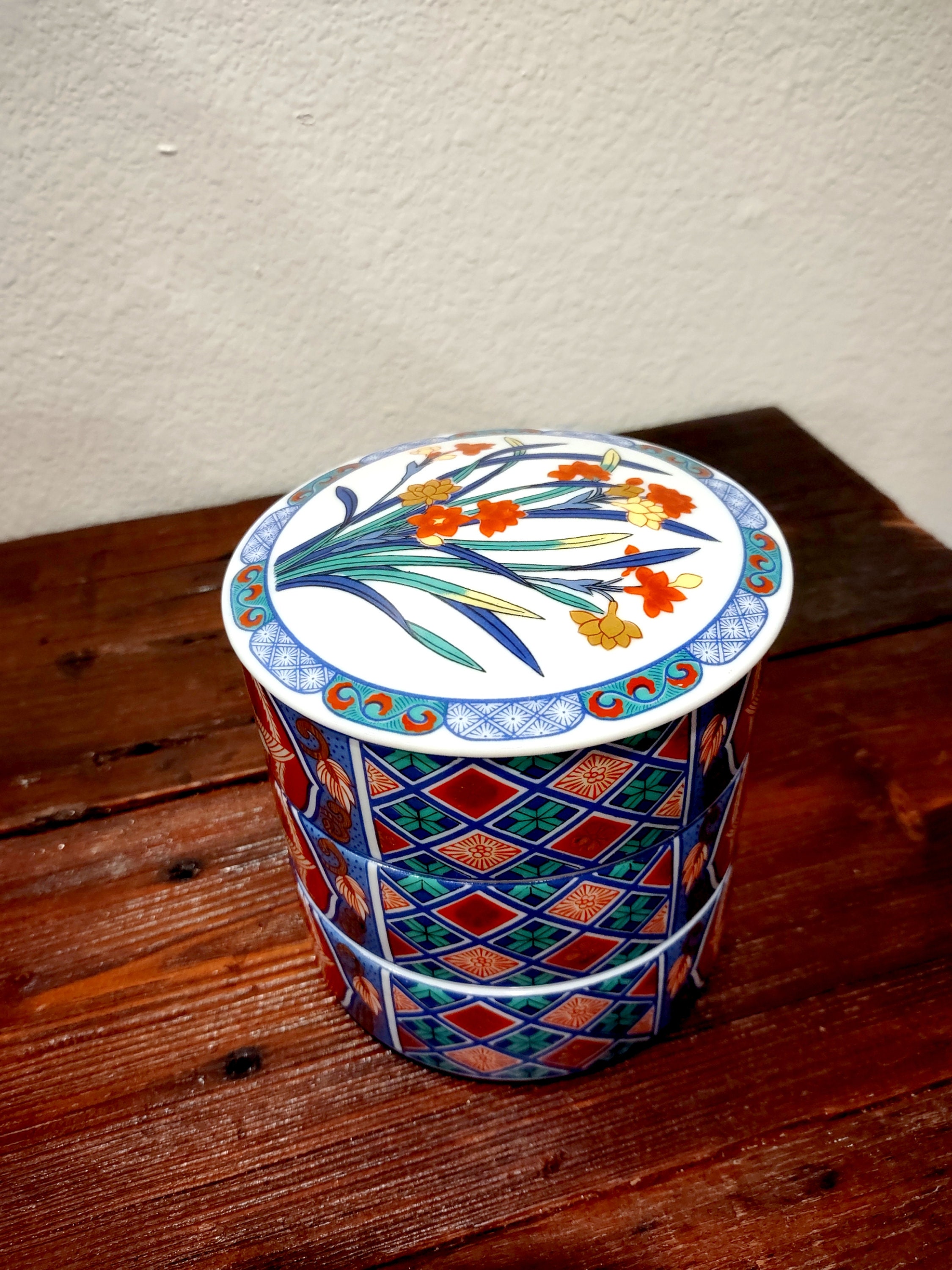 Vase Japonais Shibata Toki Avec Couvercle - Porcelaine, Fleurs, 36 Cm, Années 1970
