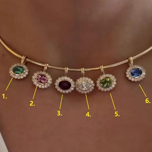 2 Ct East West Oval Lab Diamond Pendant Bezel Set Oval Cut Pendant For Woman Oval Cut Rainbow Charm 14k Yellow Gold Diamond Pendants