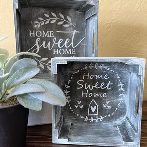 Home Sweet Home Decor | Crate | Distressed | Farmhouse Style | Home Decor | Wooden Crate |