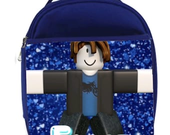 Sac à lunch isotherme Roblox gaming personnalisé, personnalisé avec n'importe quel nom, cartable, disponible en rose, rouge et bleu