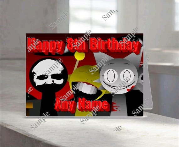 Gaming Sprunki Personalised Birthday Card, Multiple Designs