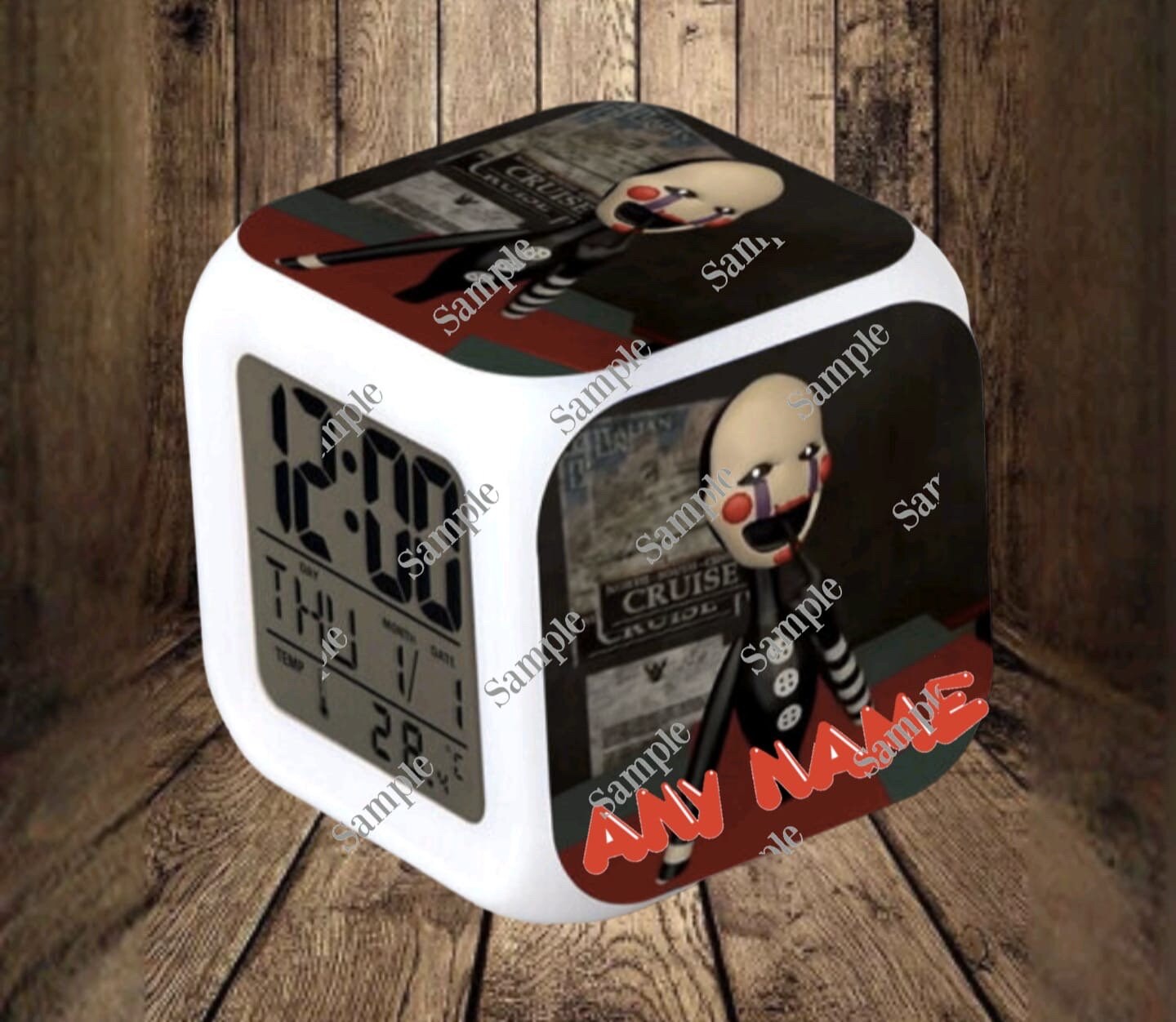 FNAF LED Cube Alarm Clock Light up Color Changing Multiple Etsy