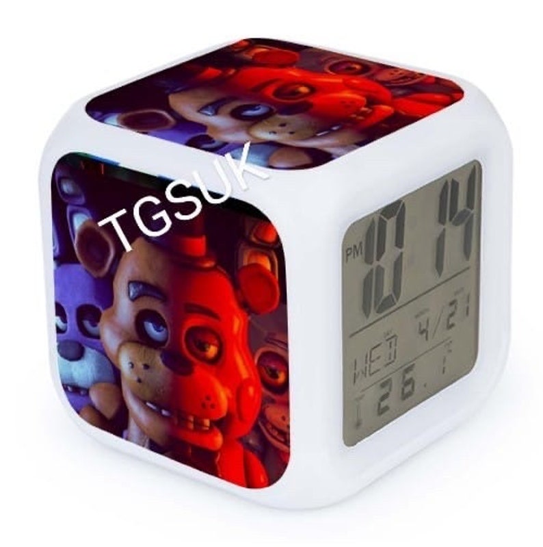 FNAF LED Cube Alarm Clock Light up Color Changing Multiple Etsy