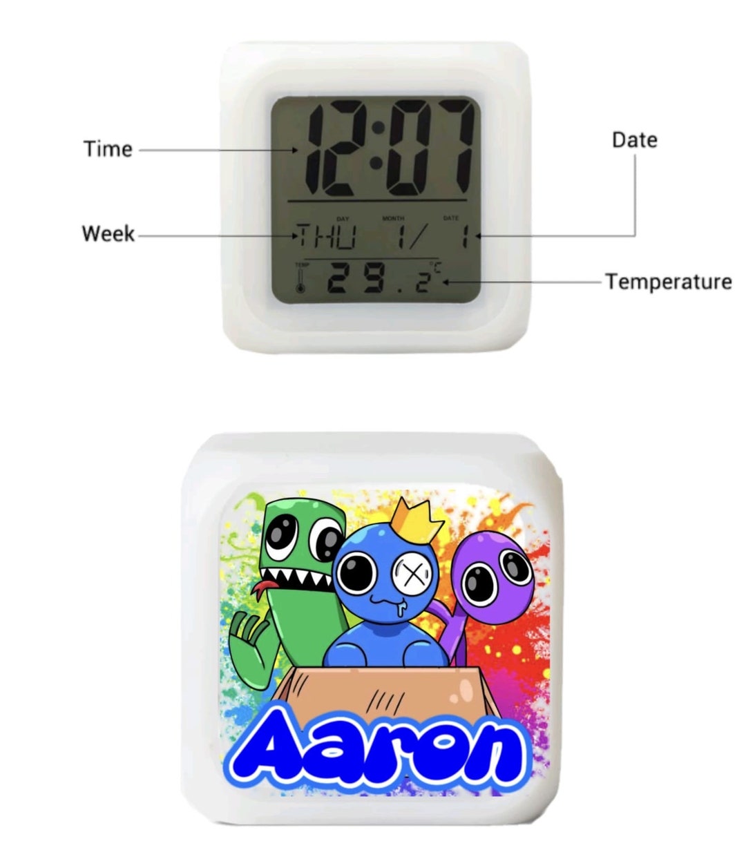 Rainbow Friends Color Changing LED Alarm Clock Multiple Etsy