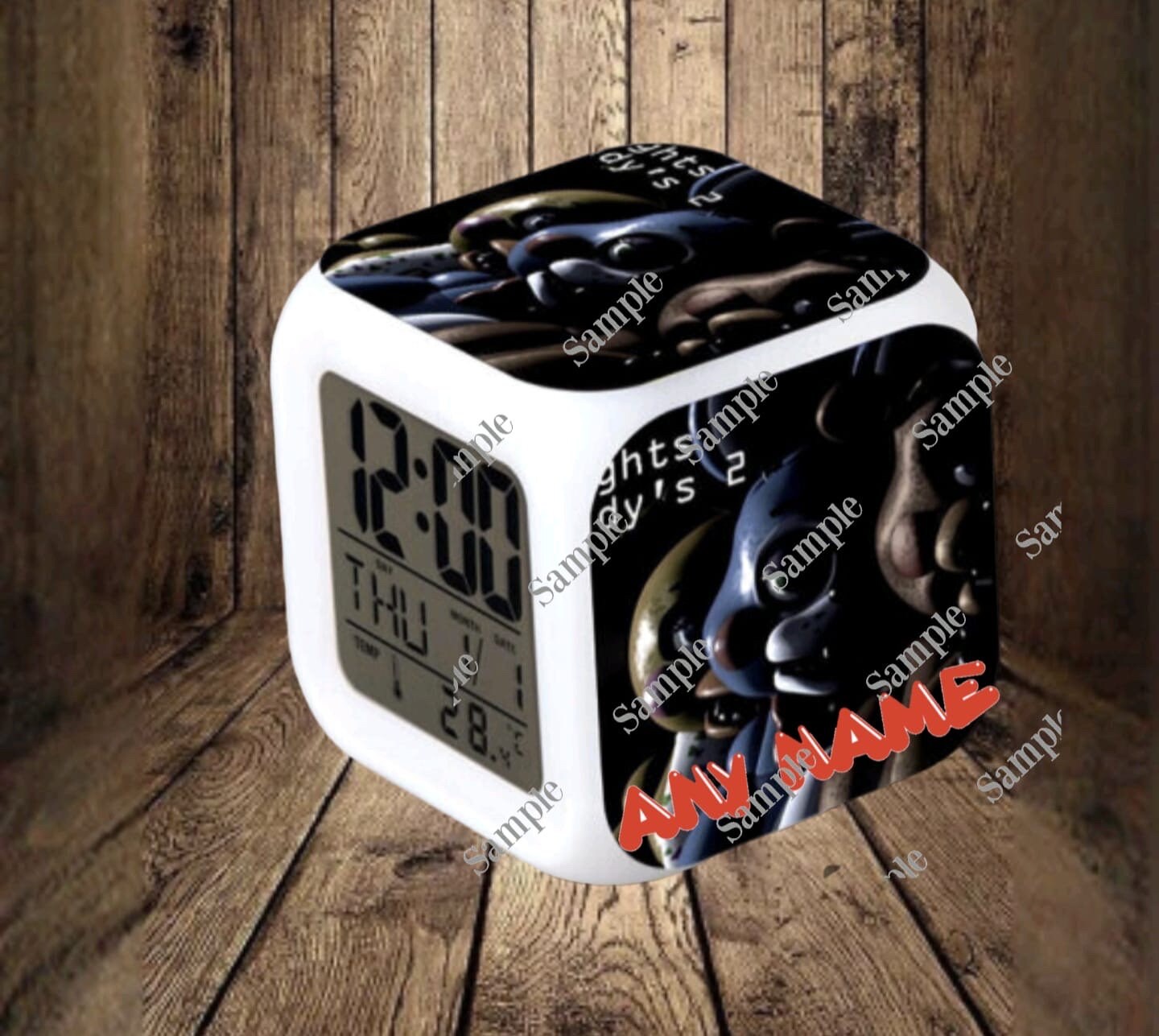 FNAF LED Cube Alarm Clock Light up Color Changing Multiple Etsy