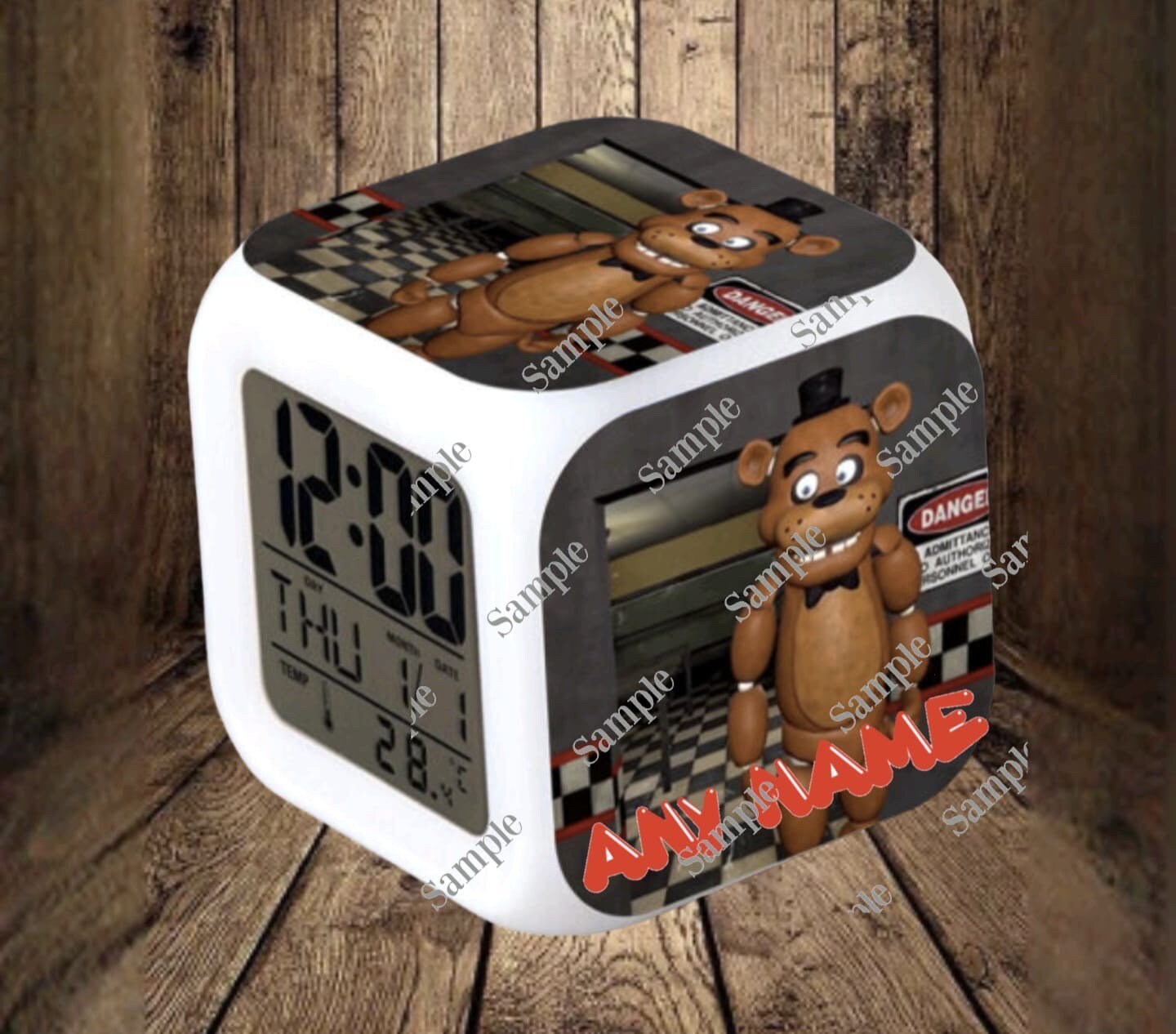FNAF LED Cube Alarm Clock Light up Color Changing Multiple Etsy