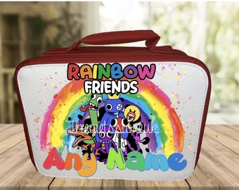 Rainbow friends personalised cooler lunch bag, personalised with any name, school bag