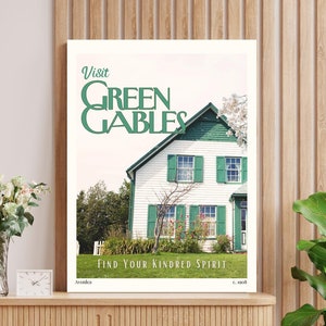Anne of Green Gables Travel Poster. Visit Avonlea vintage print. Aesthetic gift for readers. Nostalgic bookish merch. Anne Shirley poster.