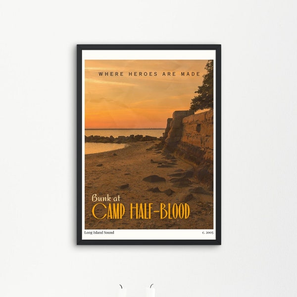 Camp Half-Blood Downloadable Travel Poster. Vintage aesthetic print. Gift for PJO fans. Greek mythology inspired art for readers