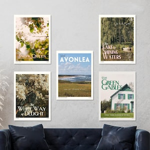 Anne auf Green Gables Herunterladbares Reise-Poster-Paket. Vintage ästhetische Anne Shirley-Drucke. Avonlea inspiriertes Dekor für Leser. Bücherliebe
