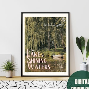 The Lake of Shining Waters Vintage Downloadable Travel Poster. Anne of Green Gables inspired print. Aesthetic whimsical bookish art gift.