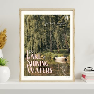 The Lake of Shining Waters Vintage Travel Poster. Anne of Green Gables inspired print. Aesthetic bookish art. Gift for whimsical readers