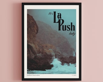 La Push Downloadable Travel Poster. Moody vintage aesthetic Twilight print. Quileute werewolf art gift for reader Twihard book lover present
