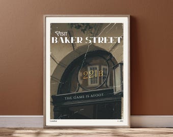 Sherlock Holmes 221b Baker Street Vintage Reiseplakat