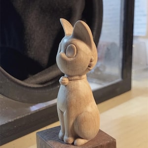 Handgemaakt hout gesneden kitten ornament schattige eenvoudige huisdecoraties TV kabinet wijnkast kleine ornamenten