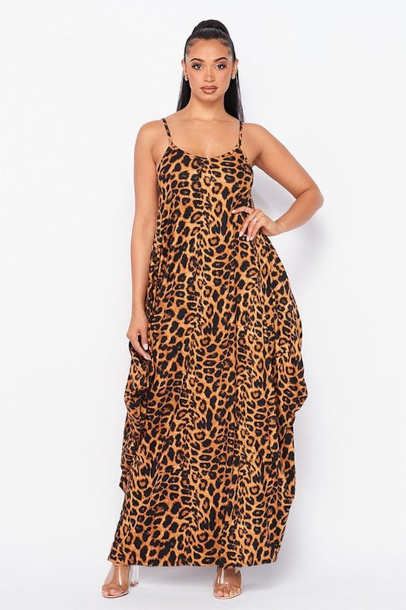 Myra Leopard Tank Maxi Dress Etsy Australia