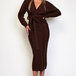 Mya Cable Knit Midi Dress