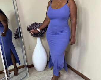 Ribbed Cami Dress (chive Blossom Blue) - Etsy