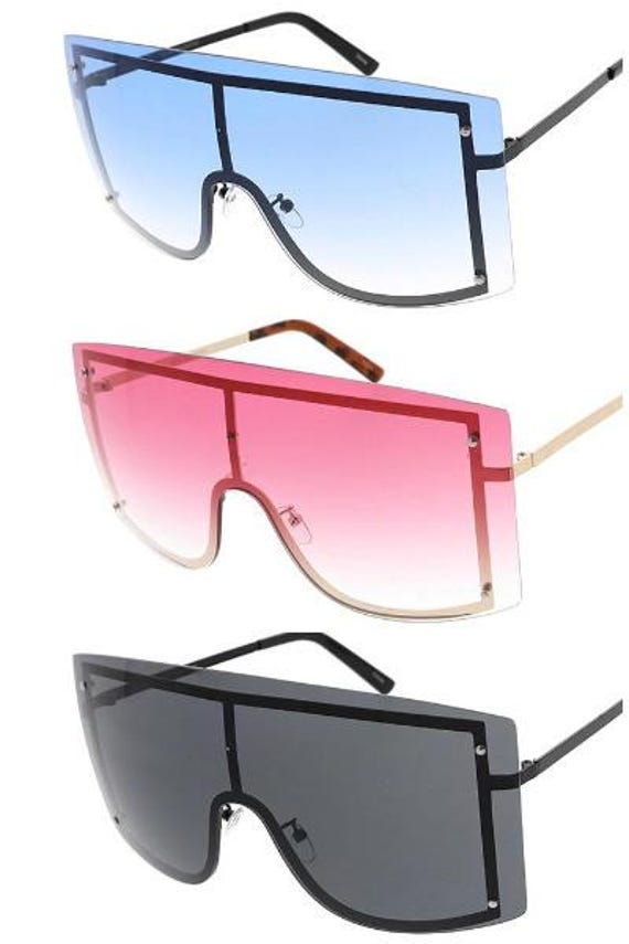 Oversized Shield Sunglasses | Gradient Visor Style Fashion 
