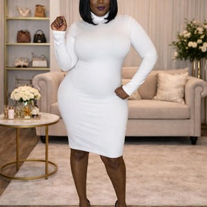 White Bodycon Dress Plus Size - Etsy
