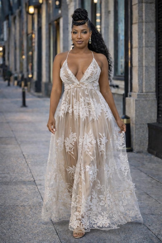 Flora Halter Maxi Dress