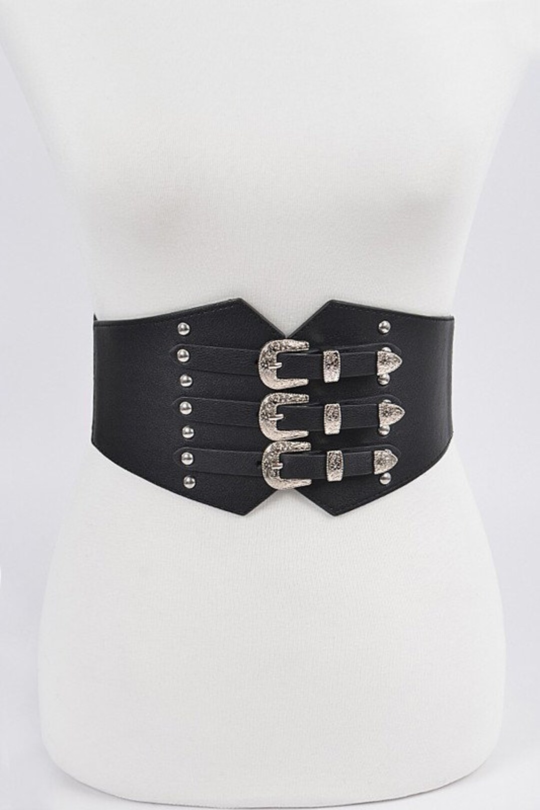 YOU&M Women's Rivet Girdle Stretch Corset Waist Belt with