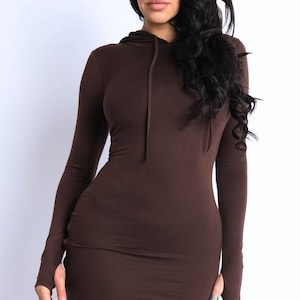 Hooded Bodycon Dress - Etsy Hooded Bodycon Dress - Etsy