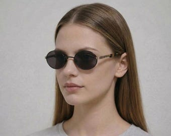 Vintage-Sonnenbrille aus den 90ern – WINCHESTER – Minimalistisches Steampunk-Oval