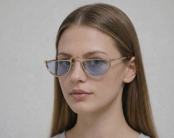 Vintage-Sonnenbrille aus den 90er-Jahren – Byblos – Sunset Aperitivo Goldbrille