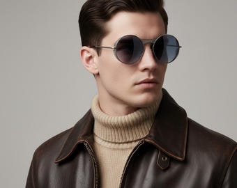 Charlie Max Milano Sonnenbrille – Modell Famagosta Steampunk – Satinierter Stahl – Hergestellt in Italien
