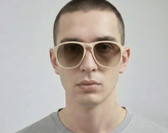 Vintage-Brille aus den 1980er-Jahren – im Persol-Stil – aus Naturhorn