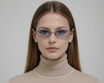 Vintage 90s Glasses – Braccialini – Slim Oval Rhinestone Design
