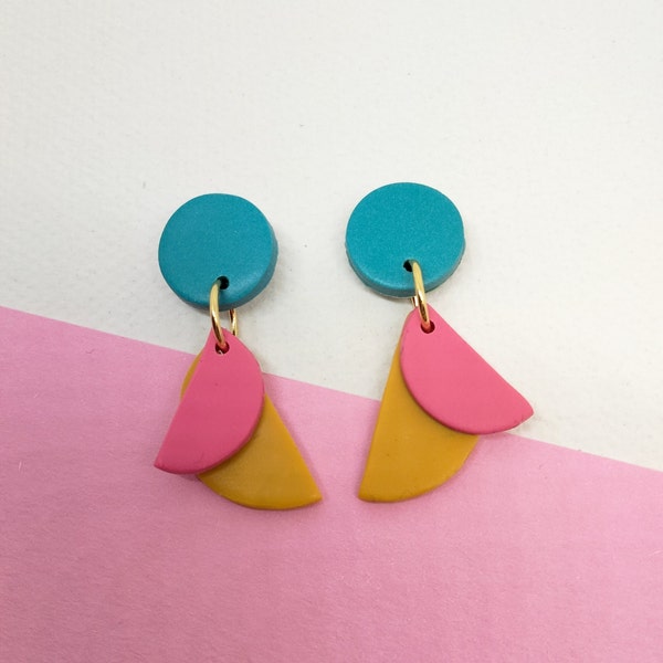 Boucles d'oreilles en pâte polymère, cadeau de Noël, boucles d'oreilles artisanales, boucles d'oreilles femme, boucles d'oreilles originales, cadeau pour elle