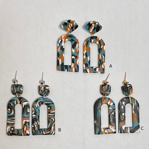 Beautiful Mosaic Polymer Clay Earrings available in three variations