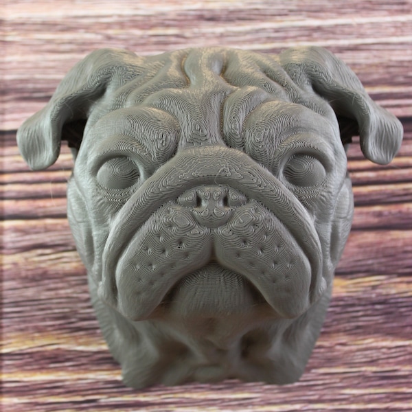 Pug Dog Wall Hanging Art Decoration - Wrinkly, Short-muzzled Face, Adorable Pet Wall Hanging Piece