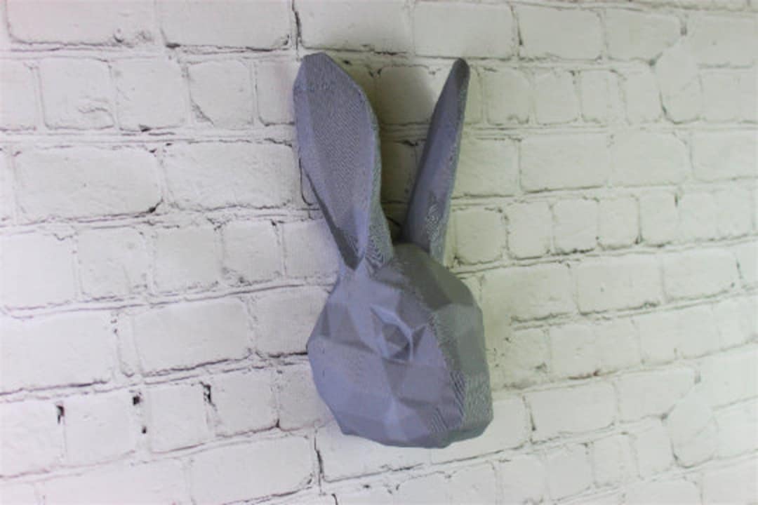 Bunny Geometric Wall Head Modern Decor - Etsy