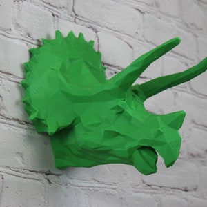 MEDIUM Geometric Triceratops Wall Head Modern Decor