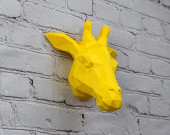 MEDIUM Geometric Giraffe Wall Mountable Head Decor