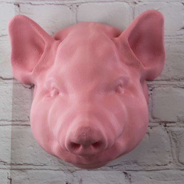 3D Printed Pig Head Wall Hanging Decor