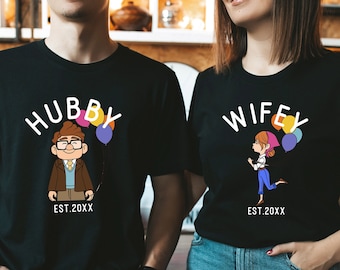 Carl And Ellie Shirt, Disney Couples Shirt, Her Carl His Ellie Shirt, Disney Honeymoon Shirt, Disney Couples Shirt, Disney Wifey and Hubby