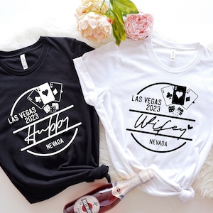 Vegas Honeymoon Shirt, Las Vegas Wifey Hubby Shirt, Las Vegas Couples Matching Tee, Vegas Wifey Shirt, Vegas Hubby Shirt, Vegas Just Married