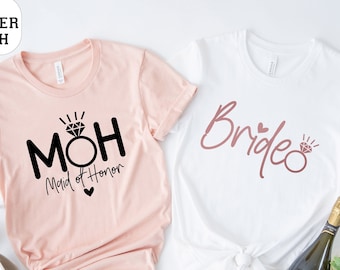 Shirt bruidsmeisje || MOH-shirt || Shirt bruidsmeisje || Teamshirt bruid || MOH cadeau-shirt bruidsmeisje || Shirt bruidsmeisje voorstel