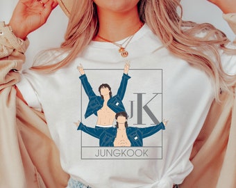 Chemise Jeon Jungkook, chemise BTS Jeon Jungkook, chemise graphique Jungkook, chemise BTS Jungkook, chemise Jk BTS, t-shirt tendance Jeon Jungkook,