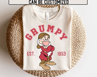 Camiseta de Enanito Gruñón, Camiseta Gruñona de Disney, Camiseta Gruñona, Camiseta Gruñona de Enano, Camiseta Gruñona de los Siete Enanitos, Camiseta Gruñona de los Siete Enanitos