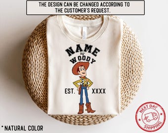 Camiseta personalizada de Woody, camiseta personalizada con el nombre de Woody, camiseta personalizada de Woody, camiseta de Woody, Disney Woody