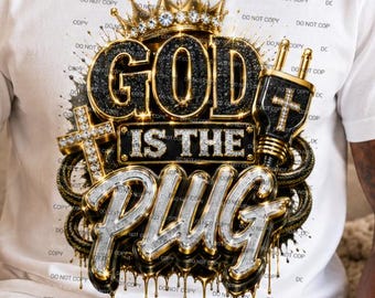 God Is the Plug PNG, christelijk streetwear-ontwerp, digitale download