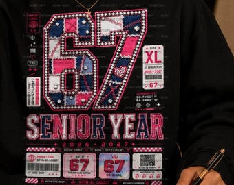 Eindexamenklas van 2027 PNG, 67 Meme Afstudeershirtontwerp (digitale download)